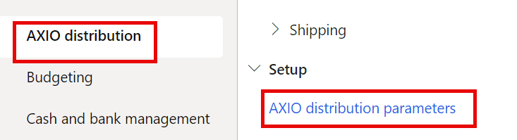 AXIO Distribution Parameters Setup