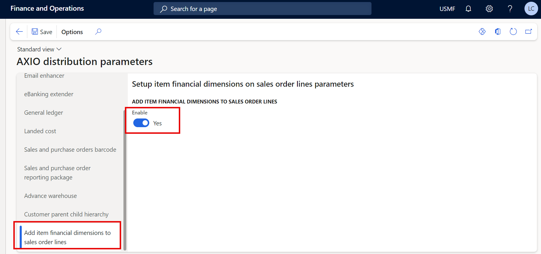 AXIO Distribution Parameters Setup