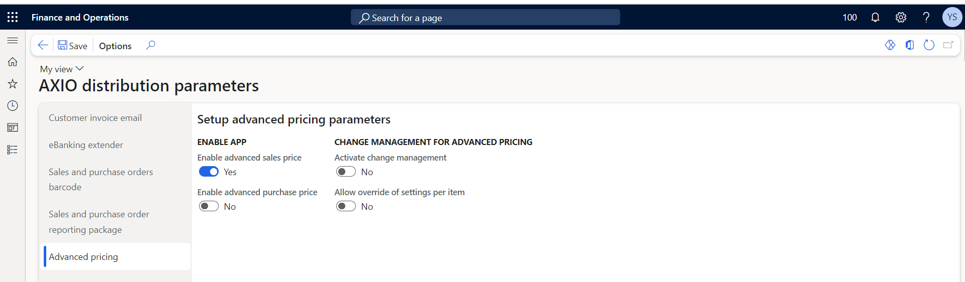 Advanced Pricing Setup