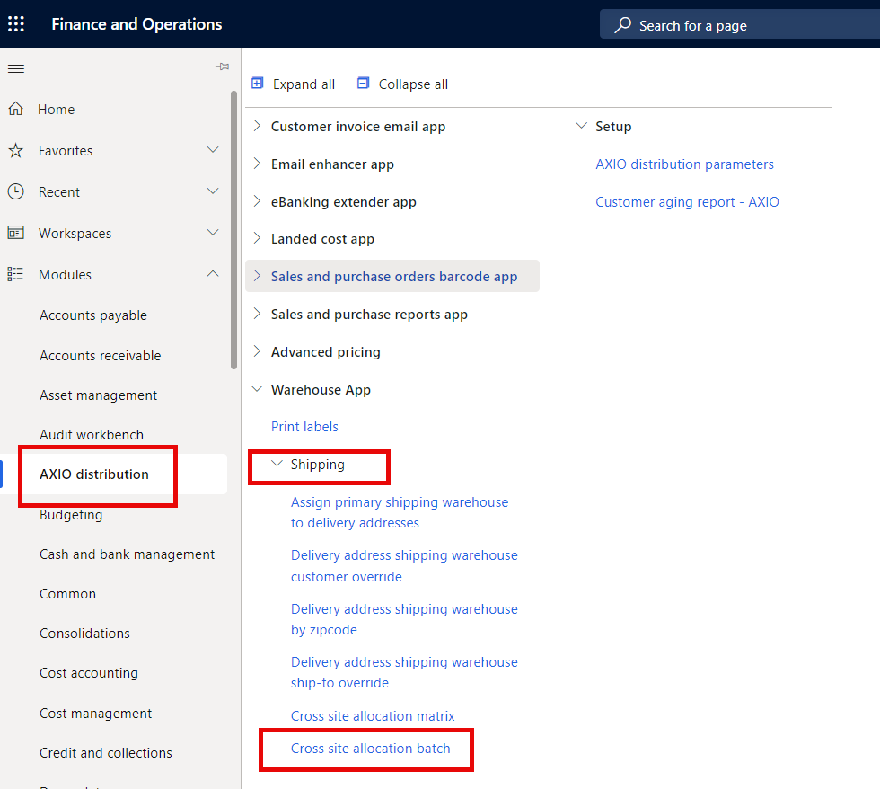 Cross Site Allocations Setup