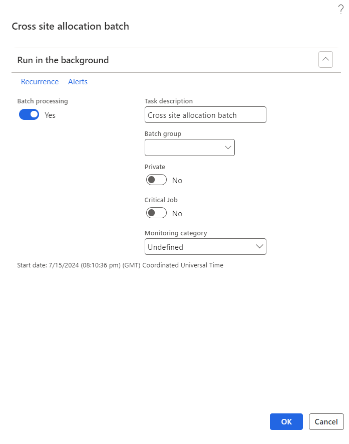 Cross Site Allocations Setup