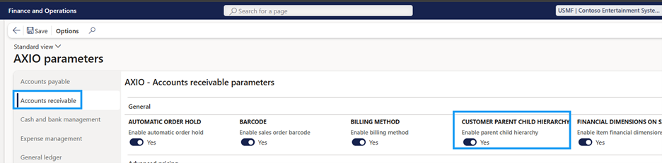 Customer parent-child hierarchy setup