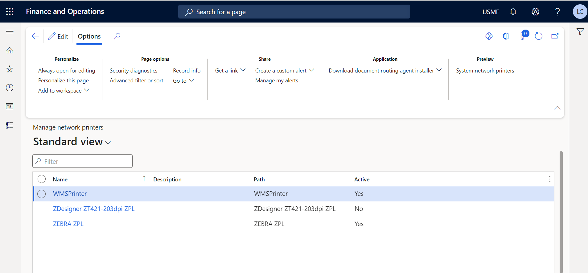 Manage network printers