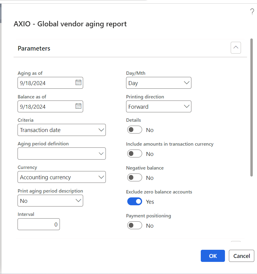 AXIO-Global Vendor Aging Report