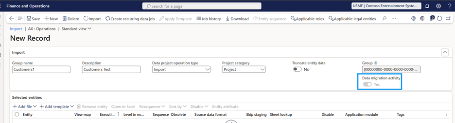 Data Migration metrics user setup