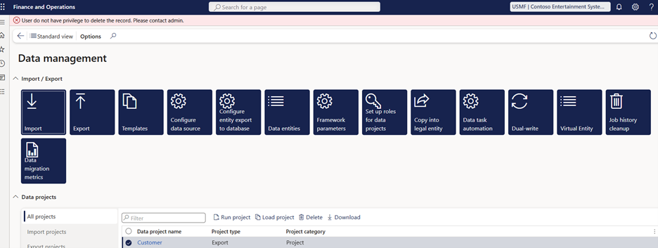 Data Migration metrics user setup