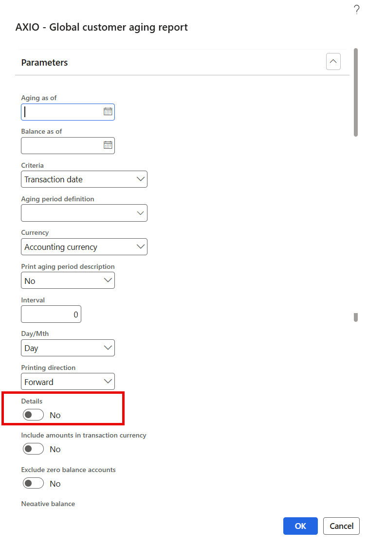 Customer Aging Report Summary