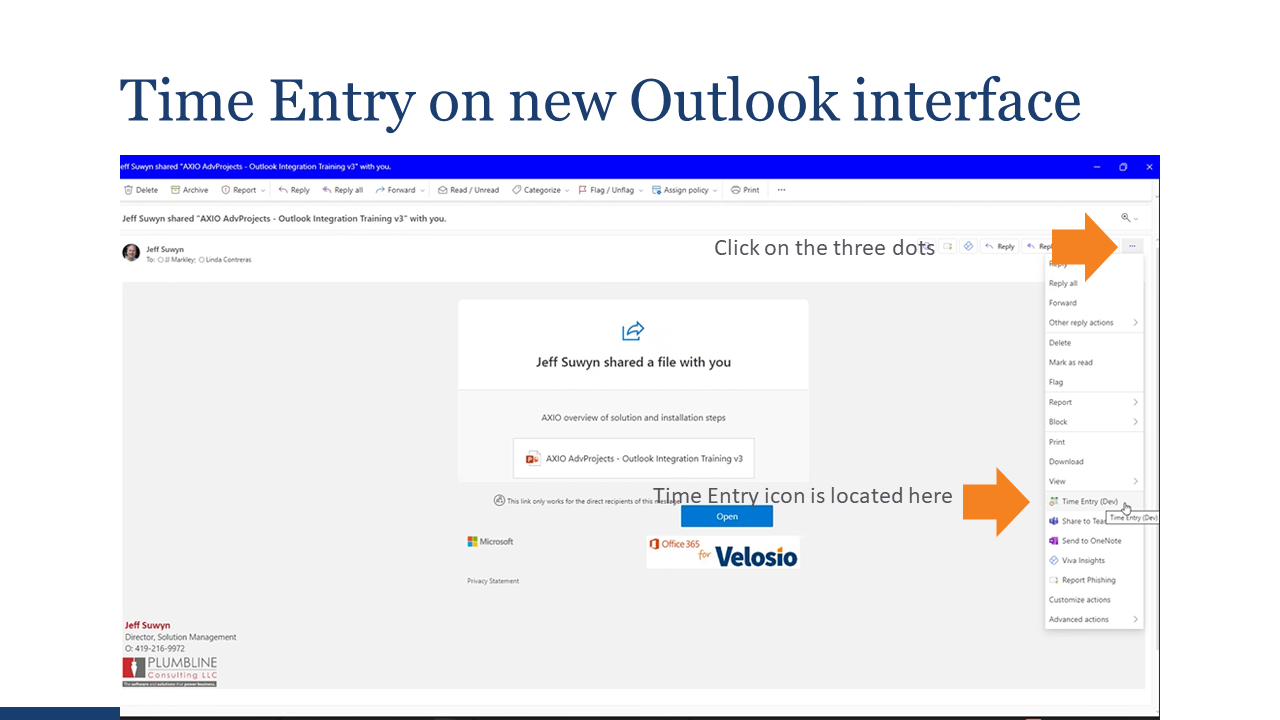 Outlook Time Entry
