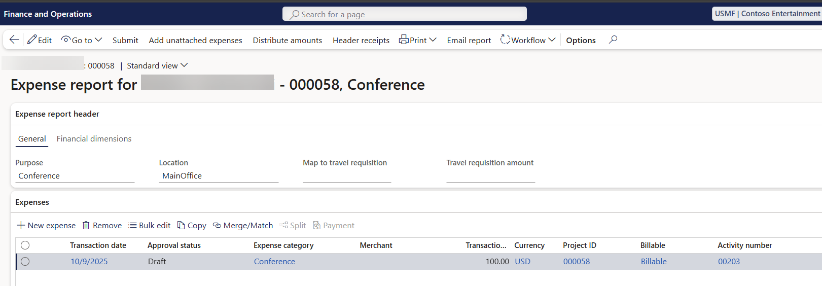 Expense Report Integration app